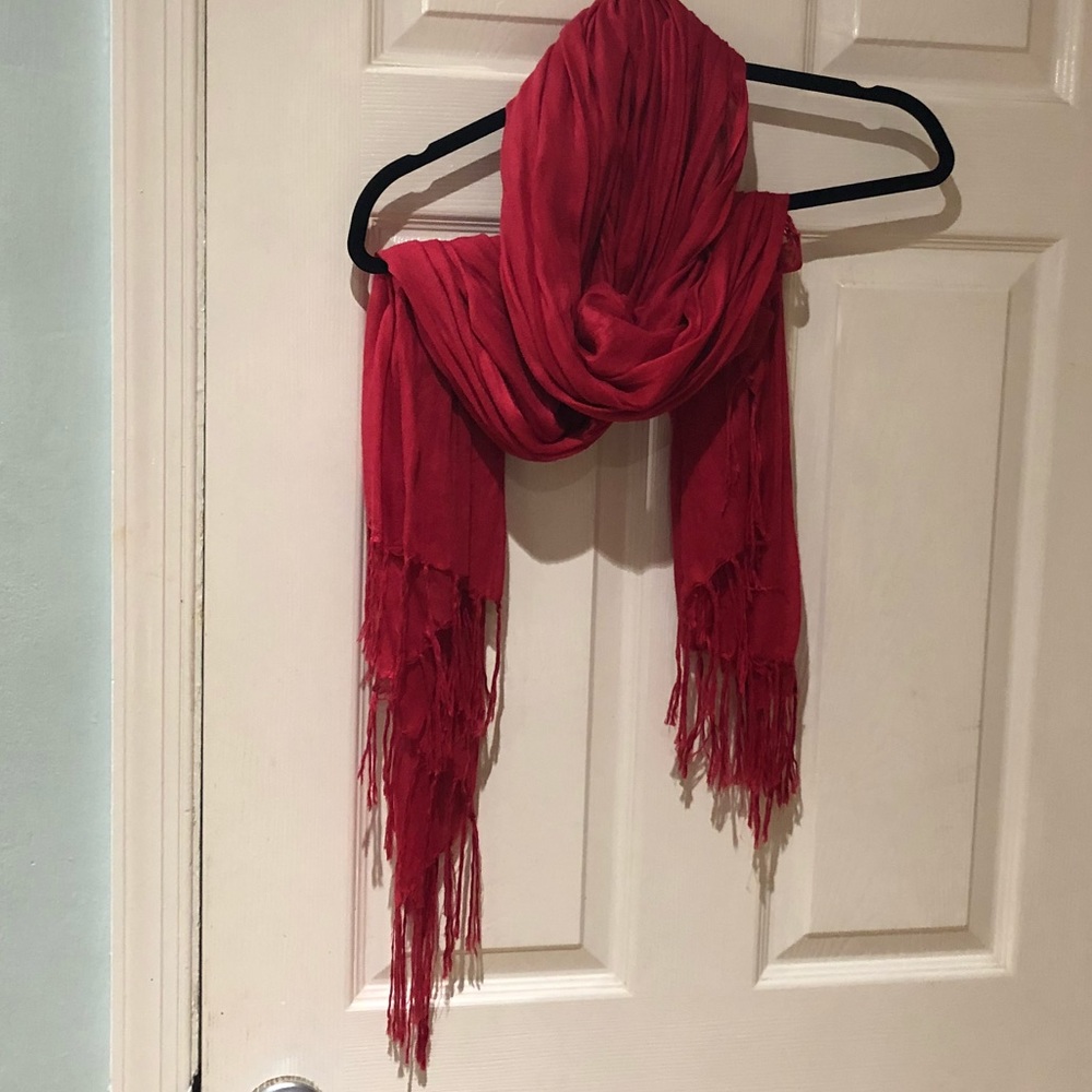 Deep coral colored scarf